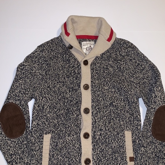 Roots Canada Grey, Cream, and Red Cabin Sweater - Girl’s Size Large - Picture 2 of 8